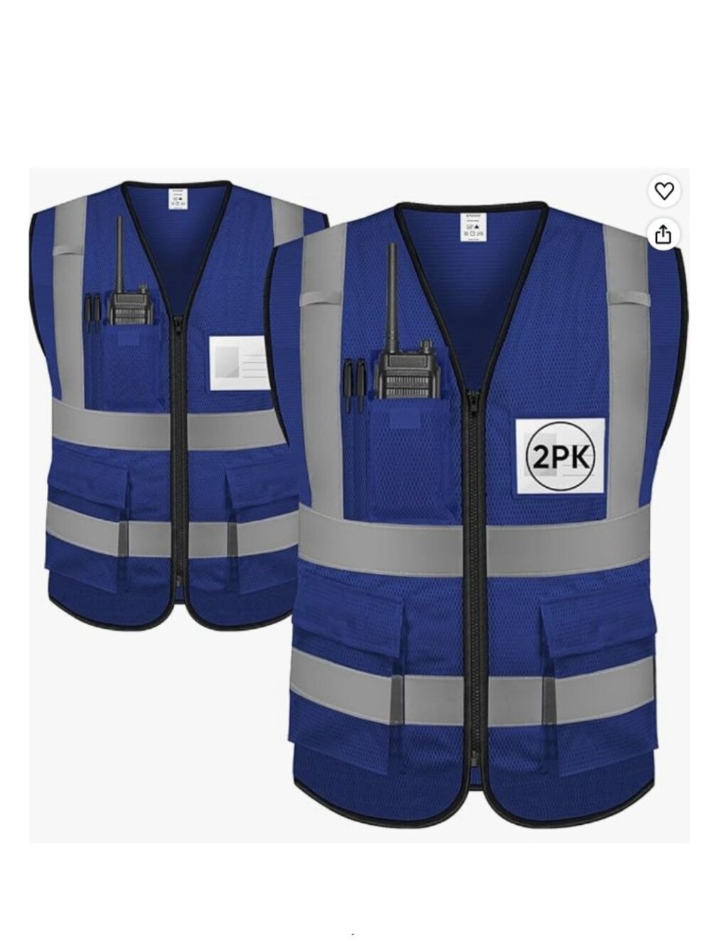Reflective Safety Vest High Visibility Class II Mesh Vest